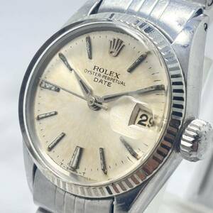 ROLEX ロレックス OYSTER PERPETUAL オイスターパーペチュアル DATE デイト WG 金無垢 ベゼル 純正風防綺麗 精度良好 ROLEXブレス