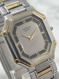 SEIKO セイコー CREDOR クレドール SS+18KT コンビ ノンデイト 電池交換済み ガラス傷無 純正リューズ割れなし 純正ブレス ウォッチ