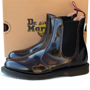 未使用に近い・箱付き★Dr.MARTENS ドクターマーチン★FLORA UK5=24 チェルシーブーツ サイドゴアブーツ チェリーレッド フローラ p i-593