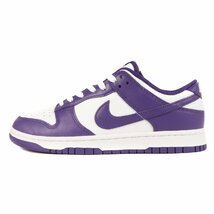 美品 NIKE ナイキ サイズ:27.0cm DUNK LOW RETRO COURT PURPLE (DD1391-104) ダンク ロー ホワイト コートパープル US9 スニーカー_画像1