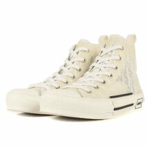 Dior HOMME ディオールオム サイズ:25.0cm 20AW B23 オブリーク ハイトップ スニーカー 3SH118YJP ホワイト クリア 白 40 イタリア製_画像2