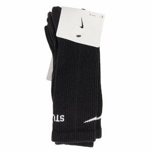 新品 STUSSY ステューシー サイズ:L(25～27cm) NIKE ナイキ DRI-FIT ドライフィット ソックス 靴下 3パック Dri-Fit Crew Sock ブラック