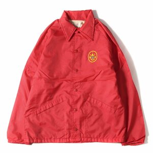 80s King Louie キングルイ BSA ボーイスカウト ワッペンカスタム コーチジャケット USA製 レッド U.S.VINTAGE ヴィンテージ 古着 80年代