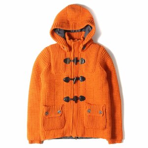 Bark Burke hood coat size :XXS high‐necked putty do wool knitted Short duffle coat middle cotton plant orange jacket 