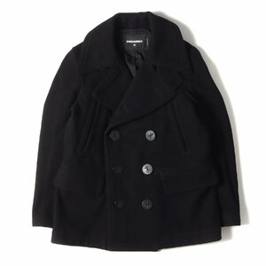 DSQUARED2 Dsquared Размер пальто: 46 16AW Шерсть Melton 10B Peacoat P Пальто Черная куртка Сделано в Италии