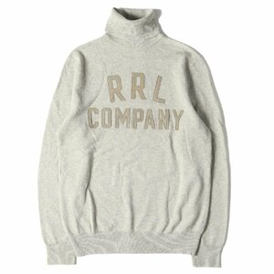 美品 RRL ダブルアールエル ニット サイズ:S アップリケロゴ タートルネック ウール ニット セーター オートミール ラルフローレン