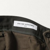 UNITED ARROWS ユナイテッドアローズ パンツ サイズ:M ウールギャバ テーパード ワイド トラウザー パンツ スラックス ワンタック カーキ_画像3