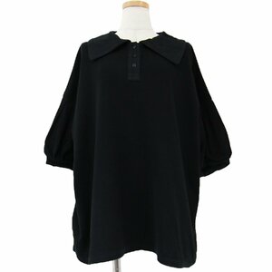 nest Robene straw b polo-shirt black black FREE knitted short sleeves oversize tops cut and sewn spring summer simple plain 