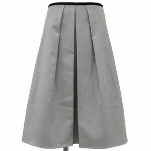 JIL SANDER NAVY ジルサンダー ネイビー スカート グレー 36(S) ミディ丈 タック Aライン ボトムス きれいめ 上品 オフィス シンプル