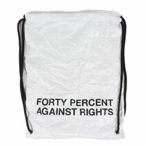 FPAR / FORTY PERCENTS AGAINST RIGHTS フォーティーパーセント アゲインストライツ 20SS ペーパー ナップサック BANNER DRAWSTRING BAG_画像1