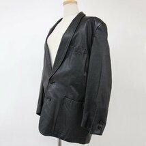 tricot COMME des GARCONS トリコ コム デ ギャルソン ジャケット ブラック カウハイドレザー 牛革 本革 ヴィンテージ 80年代 アウター_画像3