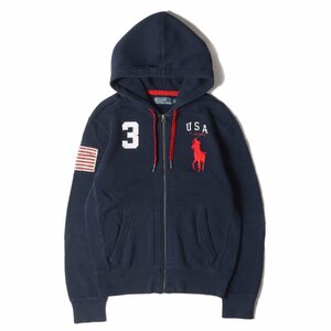 POLO Ralph Lauren ポロ ラルフローレン パーカー サイズ:M アメリカモデル ビッグポニー フルジップ スウェット パーカー ネイビー 紺