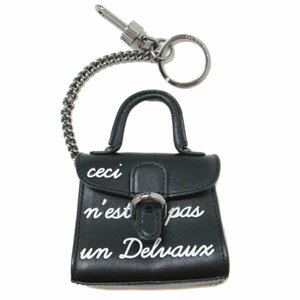 Delvaux Delvaux Charm Black Black Bag Type Logo Logo Кожаный кожи для кожи миниатюра Brillant Charms Gand Box