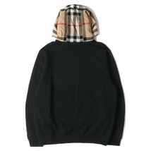 BURBERRY バーバリー パーカー サイズ:M 23SS ノバチェック フード コットン スウェット パーカー トップス フーディー ブラック_画像2