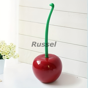  toilet brush Cherry motif holder set stylish lovely cleaning brush compact case attaching installation type cleaner 4-7