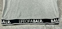 【た-1-37】BALR. LIFEOFA BALR. ロゴ入りリブTシャツ 灰色 XSサイズ 中古品 _画像4