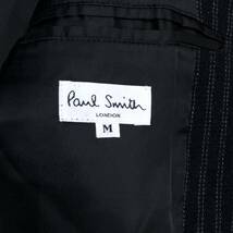 ポールスミス【お洒落の極み】PaulSmith カバーオール ブラック ウール ストライプ ステンカラー ハーフコート Mサイズ_画像9