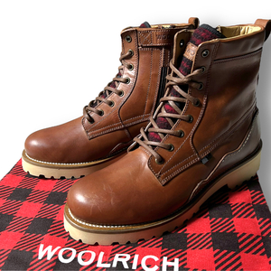 新品 WOOLRICH ウールリッチ 定価5.3万 本革 オールレザー Vibramソール サイドジップブーツ マウンテンブーツ アウトドア 28cm ◆B2520