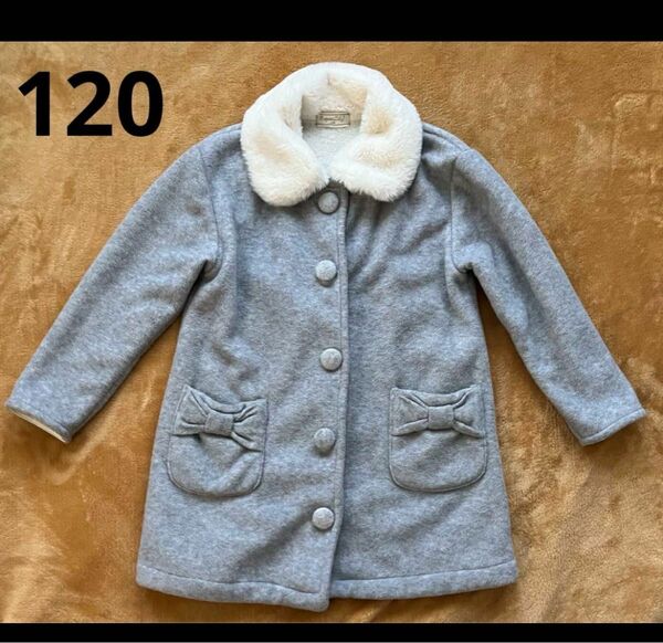 コート　120サイズ　子供服　上着　グレー　ふわふわ アウター キッズ