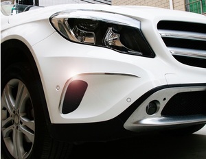 BENZ ベンツ GLA X156 フロント バンパー フォグ ランプ モール ライト ガーニッシュ 枠 シルバー トリム カバー 左右セット