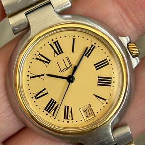 dunhill ダンヒル ミレニアム クォーツ メンズ ボーイズ レディース腕時計 デイト ローマン文字盤 コンビ 稼働中の画像1