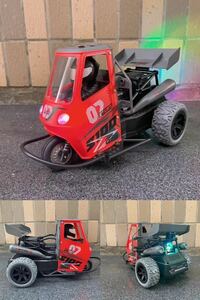 赤 1/16 RC 三輪バイク オートバイ LED ライト スタントDodo 2WD RTR ミニモト ラジコンバイクレーシング ミストスプレー倒れない S810