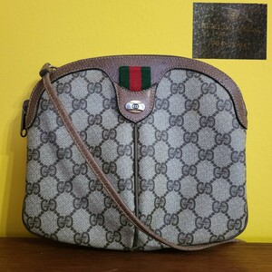 2☆100円～ GUCCI オールドグッチ シェリーライン 904.02.047 GG ショルダーバッグ 斜め掛け ヴィンテージ 約19.5cm×22cm×1.5cm USED 