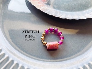 △MARUCO△RING380-1044ロードナイトROUGH+berry*天然石の指輪 STRETCH FREE RING　[送料無料]