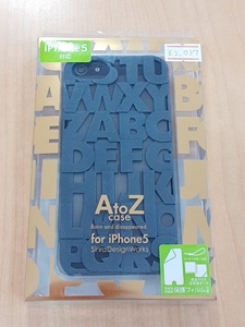 3【長031208-58(2)】新品 iPhone 5 A to Z ハードケース ガンメタル 防反射・防指紋保護フィルム付属 ストラップ穴付