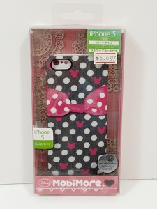 3【長031208-76】新品 iPhone 5 MobiMore. ドットリボン シェルジャケット ブラック プラスチック製ハードタイプ ストラップ穴付き