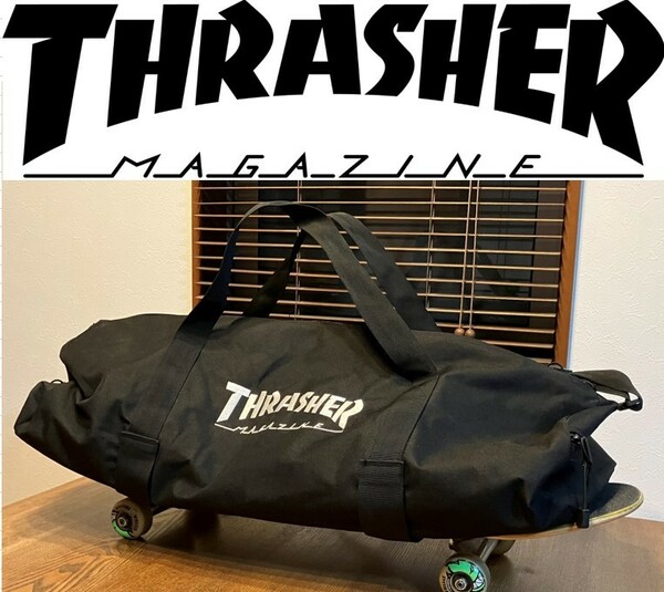 THRASHER　ロゴ刺繍　スラッシャー　スケートボードバッグ　ダッフルバッグ