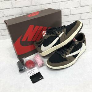 110【1円～】NIKE ナイキ トラビススコット Air Jordan1 エアジョーダン1 ロー ブラック CQ4277-001 スニーカー 28.0cm