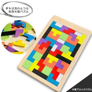 木製ブロックパズル テトリス パズル ブロック 知育玩具 知育 木 木製 知育パズル 教育玩具 子供 おもちゃ 玩具 モンテッソーリ 子供 室内