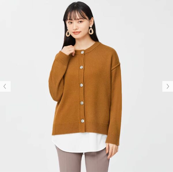 800円→700円 GU 2WAYシャツテールコンビネーションセーター(長袖)