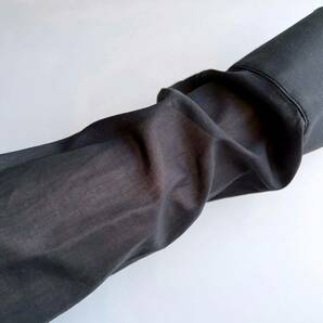 【Dior Homme 08aw Kris期 ブラック シアーシャツ】ディオールオム メンズ ラウンドカラー 丸襟 比翼 ロゴ刺繍 黒 イタリア製 41の画像7