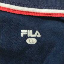 FILA　ワンポイント　ロゴ刺繍　ポロシャツ ゆったりサイズ　フィラ　ネイビー　レディース　XL　ゴルフ　スポーツウェア_画像2