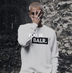 ボーラー BALR.「Brand Crew Neck Sweather/ブランドクルーネック」ボックスロゴプリント スウェット トレーナー 白/L