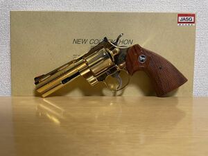 コルト パイソン 357マグナム COLT PYTHON STEEL MODEL コクサイ　24kメッキ　未発射　美品　ゴールド　モデルガン 