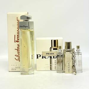 【1M24】 1円スタート 香水 2点 まとめて Salvatore Ferragamo フェラガモ POUR FEMME PRADA プラダ L'EAU AMBREE フレグランス