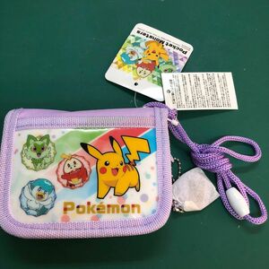 タグ付き　ポケットモンスター　ピカチュウ　パープル　ラウンドファスナーウォレット 財布