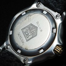 TAG HEUER タグホイヤー 6000シリーズ SS/GP/革 WH1352 プロフェッショナルデイト QZ レディース 腕時計 「23119」_画像9