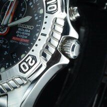 ◆超希少/美品◆ SEIKO セイコー 7K52-6A19 スキューバーダイバー SS QZ クロノグラフ スモセコ 回転ベゼル メンズ 腕時計 「23217」_画像5