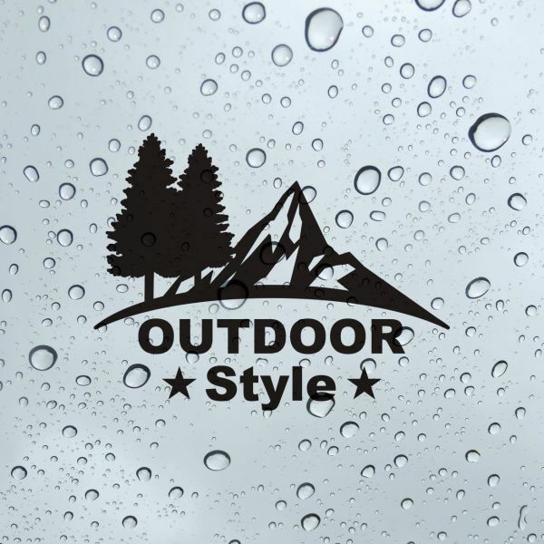 送料無料◆OUTDOOR Style アウトドア スタイル カッティングステッカー◆ブラック｜15×11.7cm｜超防水 UVカット 屋外使用可【C014】