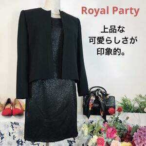 Royal Party ワンピーススーツ　黒　M　ママスーツ　卒園式卒業式謝恩会