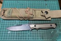 Benchmade 140BK オリーブカラー ベンチメイド　登山 釣り キャンプ ブッシュクラフト クマ対策 護身用 狩猟 鹿狩 猪狩 熊狩 クマ_画像2