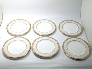 ノリタケ インペリアルビュー プレート ６枚セット 直径17cm 高さ1cm 金彩 Noritake BONE CHINA IMPERIAL VIEW　未使用品　元箱無し