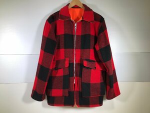 Woolrich ウールリッチ talon zipper リバーシブルジャケット ジャケット 赤黒チェック柄×オレンジ 70年代 サイズS メンズ 上着 ユーズド