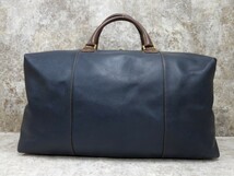 ■極美品■dunhill ダンヒル■メンズ■バイカラー■カーフ レザー 本革■2way ボストン バッグ■紺 茶色 ゴールド金具■肩掛け■D11613_画像2