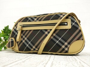 BURBERRY バーバリー◆カーフ レザー 本革◆ハンド ショルダー バッグ◆黒 ベージュ 白 赤◆新品同様◆超美品◆ノバチェック◆N7378