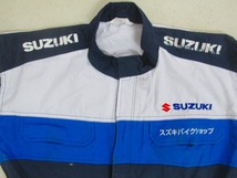 γ【送料無料】スズキ SUZUKI 純正 半袖ツナギ Mサイズ 作業服 オールインワン ブルー メンテナンス メカニック_画像3